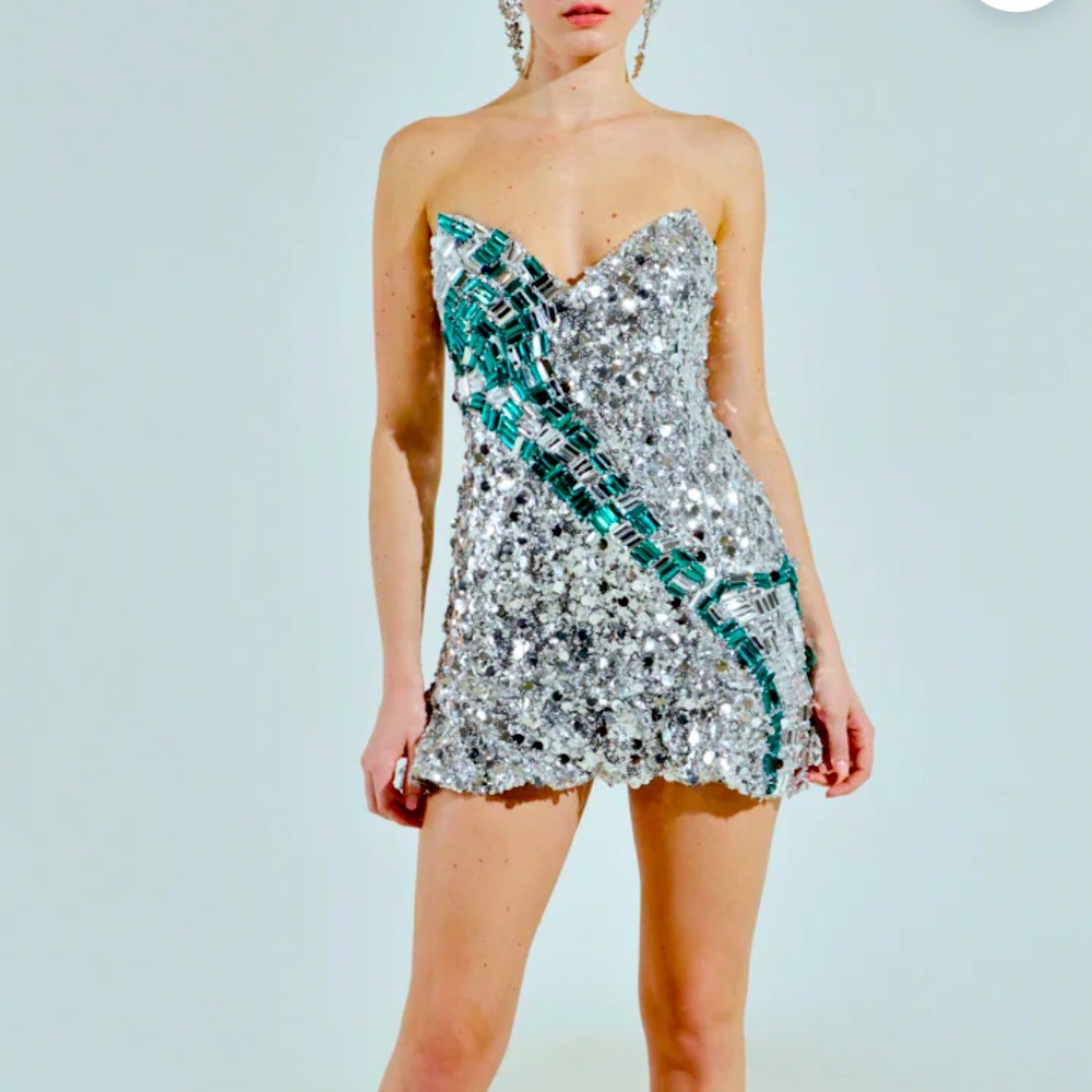 New Akira LET ME REMIND YOU RHINESTONE MINI DRESS - Picture 8 of 14